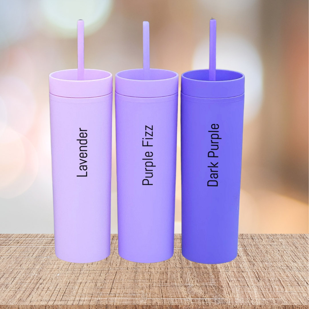 Purple Travel Cup with Straw - 16oz/470ml - Purple Obsession