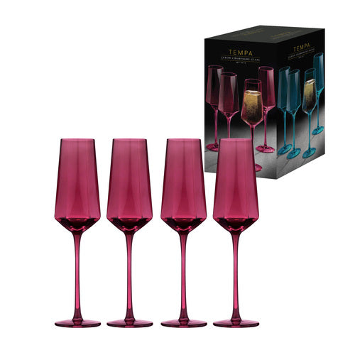 Jaxon Plum Champagne Glass - Set of 4 - Purple Obsession