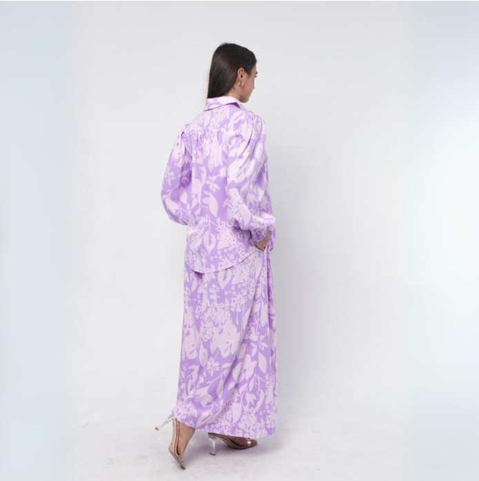 Kate Shirt Purple Print - Purple Obsession