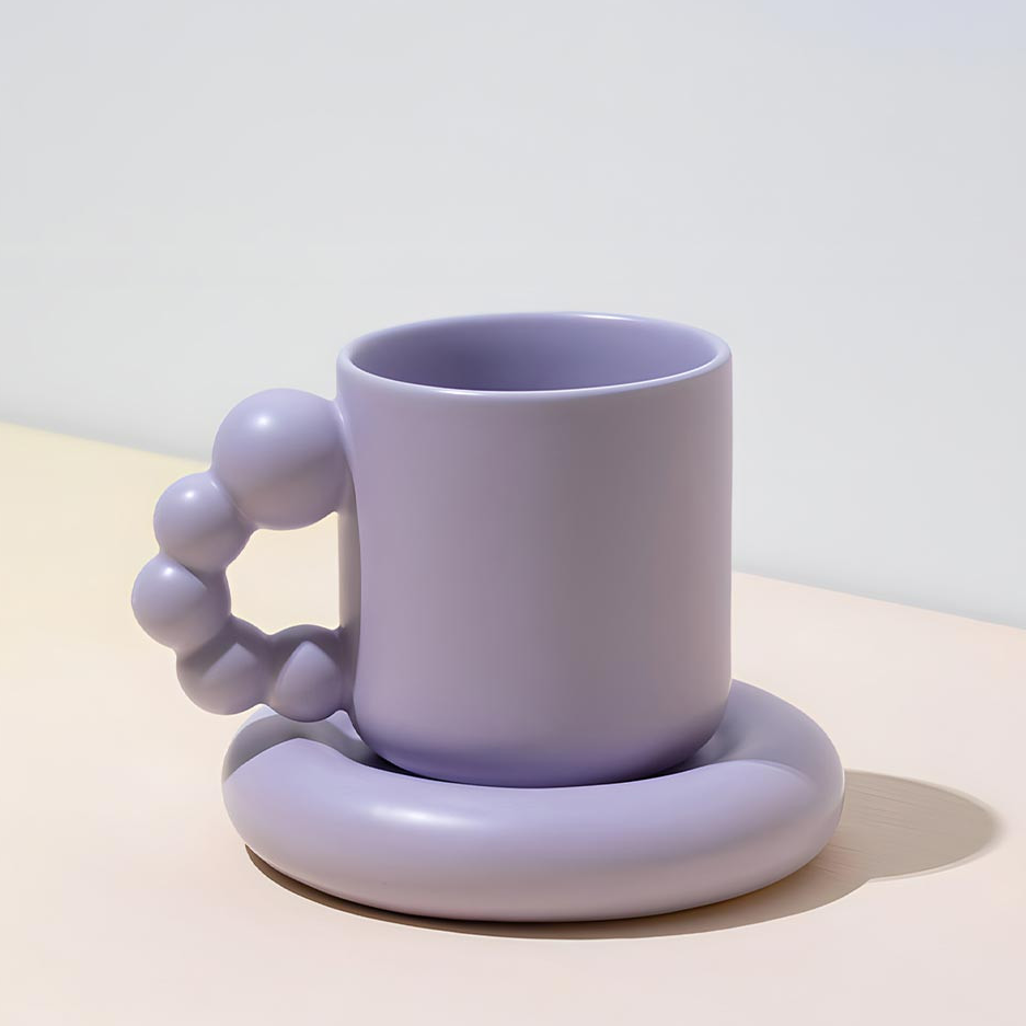 Lilac Mug and Saucer - Purple Obsession