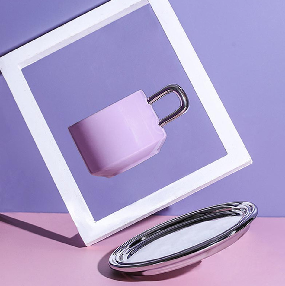 Lilac Mug & Mirror Saucer - Purple Obsession