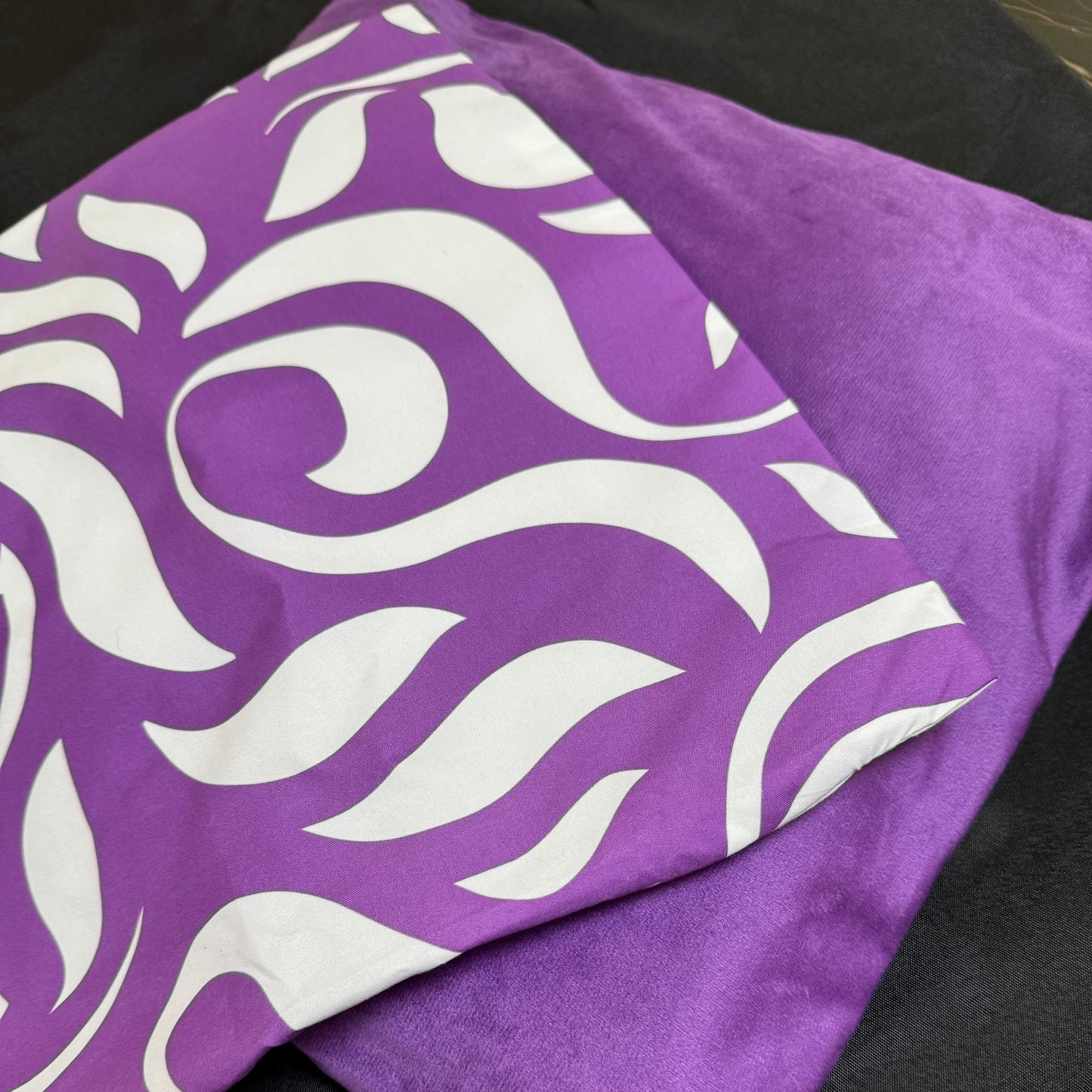 Cushion Covers Swirl Design Pair - Purple Obsession