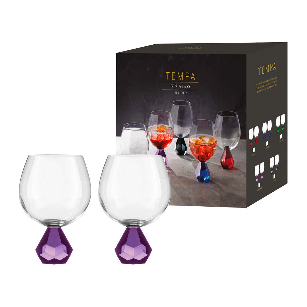 Zhara Amethyst Gin Glass - Set of 2 - Purple Obsession