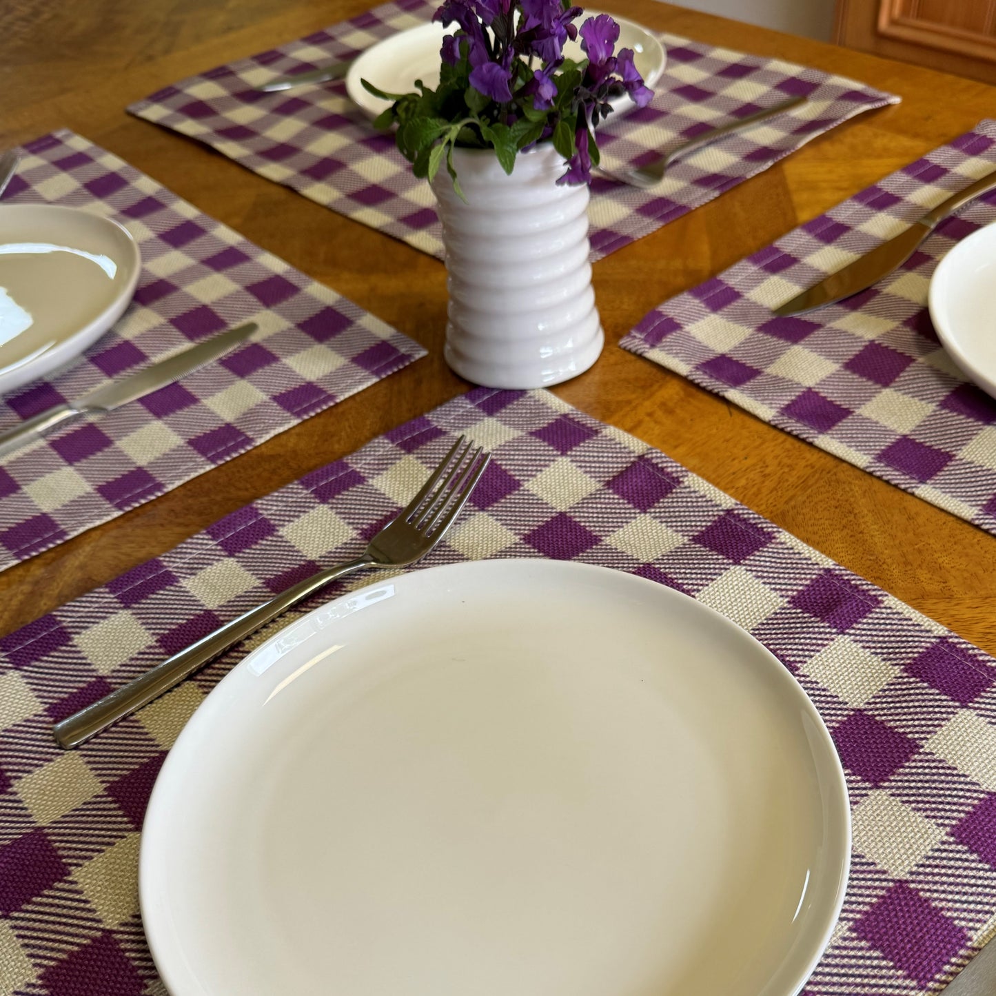 Purple Gingham Placemat - Set of 2 - Purple Obsession
