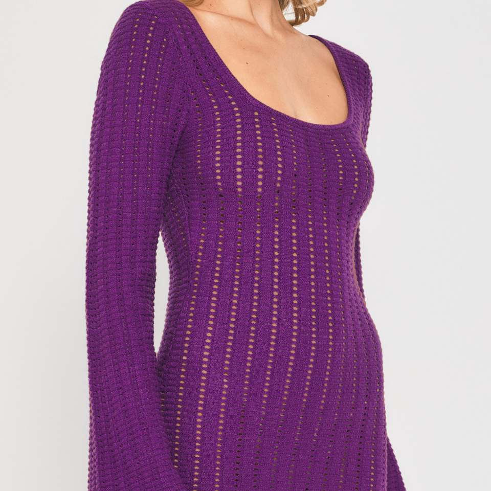 Violet Knit Midi Dress - Purple Obsession