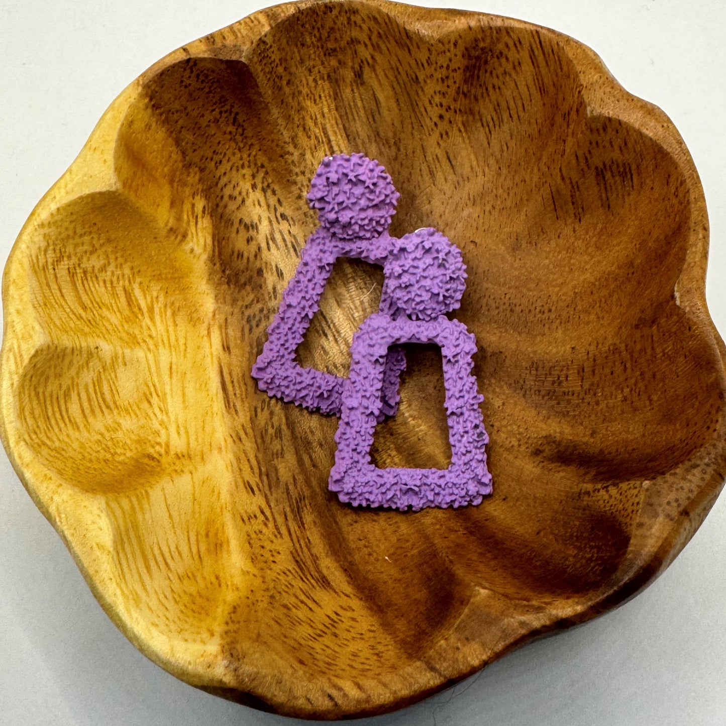Lacy Geometric Shape Stud Drop Earrings - Purple Obsession