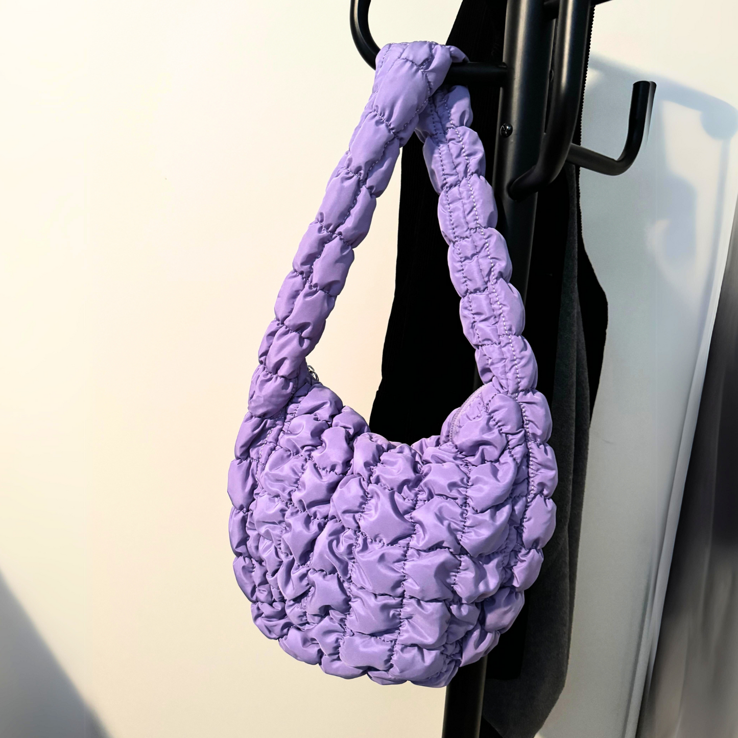 Purple Quilted Shoulder Bag - Purple Obsession