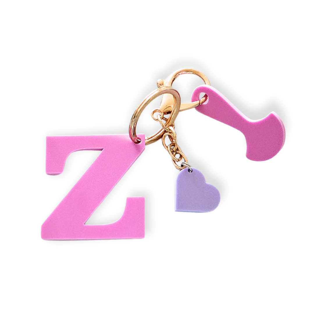 Purple Letter Key Ring