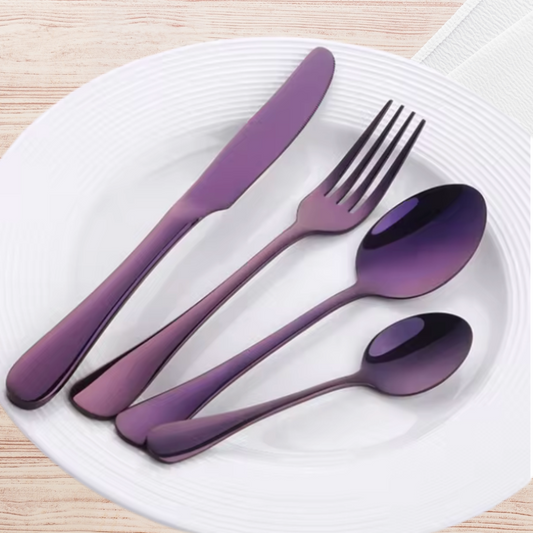 4 PCS Purple Cutlery Set