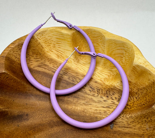 Thin Lilac Hoops