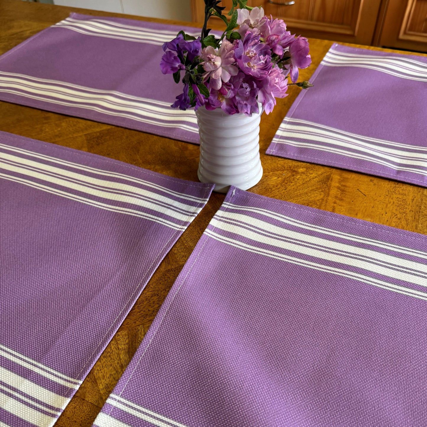 Purple Striped Placemats - Set of 6