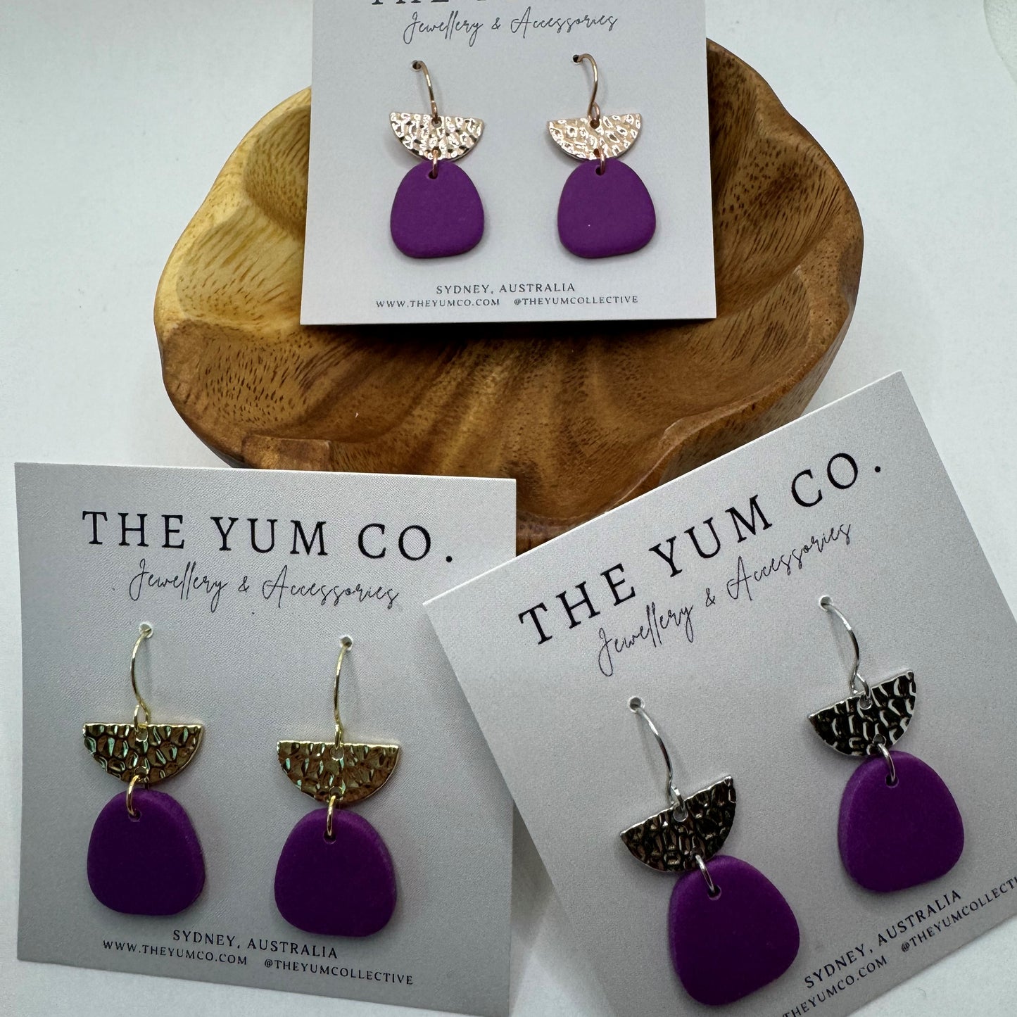 Purple Dangle Yum Yum Earrings