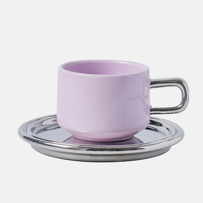 Lilac Mug & Mirror Saucer