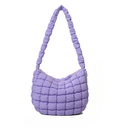 Purple Quilted Shoulder Bag