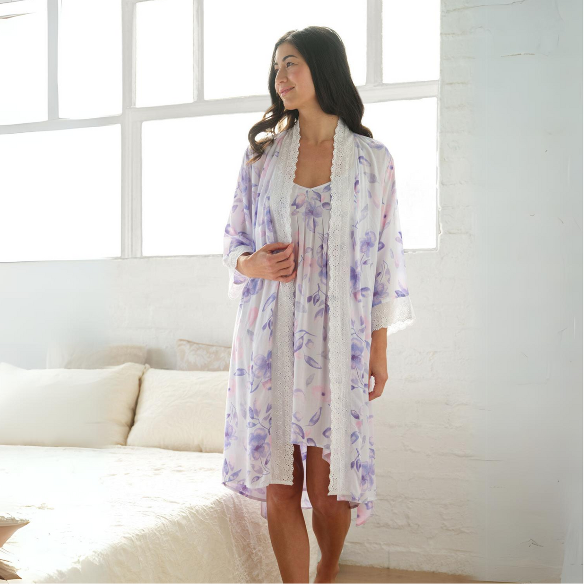 Purple Floral Dressing Gown – Purple Obsession