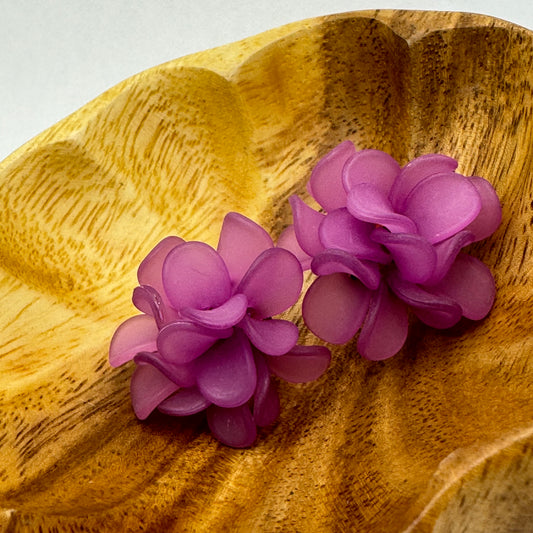 Purple Flower Petal Earrings