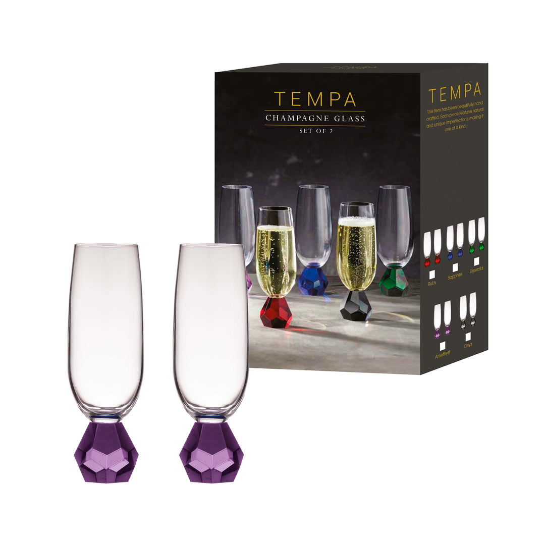 Zhara Amethyst Champagne Glass - Set of 2