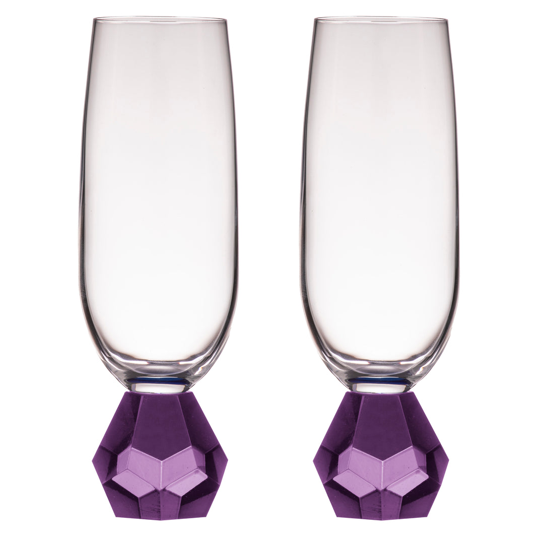 Zhara Amethyst Champagne Glass - Set of 2 - Purple Obsession