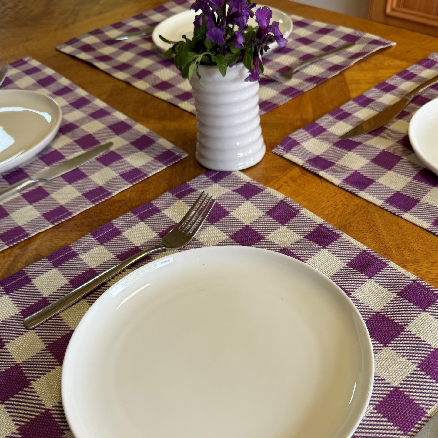 Purple Gingham Placemat - Set of 2