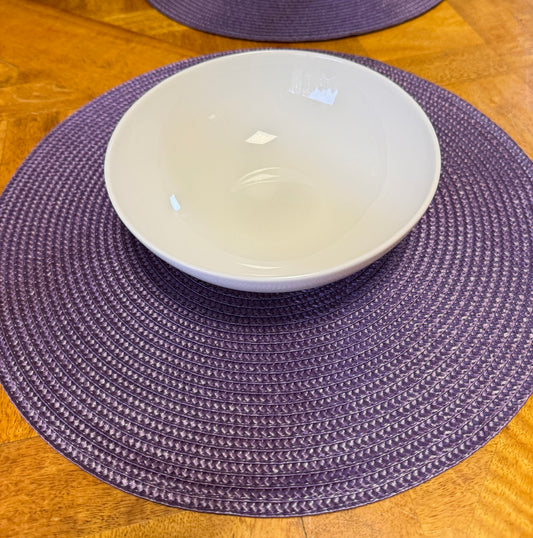 Purple Round Woven Placemats  - Pair