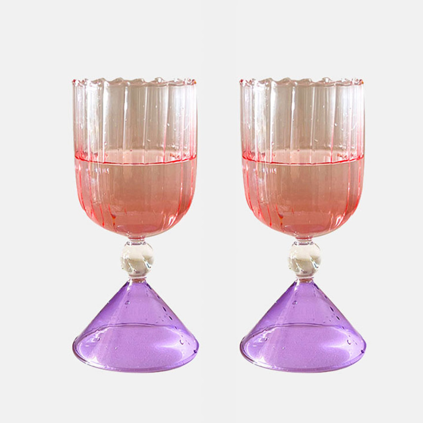 Purple Stem Wine Glass - Set of 2