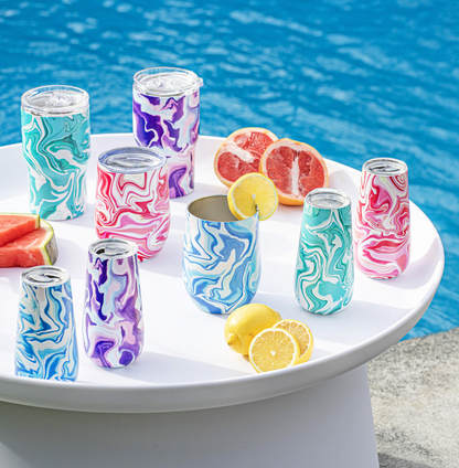 Summer Swirl Purple 3pc Insulated Drinkware Set