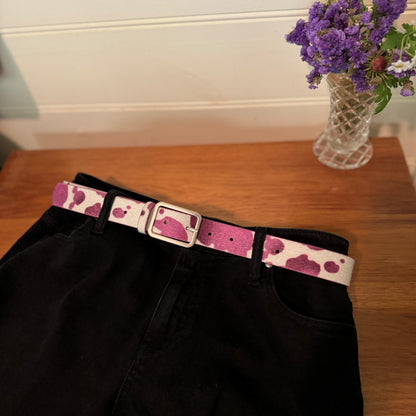 Purple Cow Pattern Belt